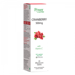 Power Of Nature Cranberry με Βιταμίνη C & Στέβια 20 αναβράζοντα δισκία